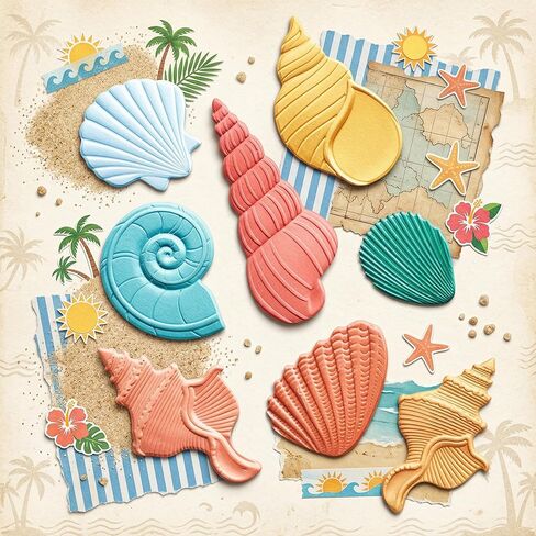 Seafood Sea Shell Die Cuts for Card Making, Conch Metal Cutting Dies, Metal Die Cutting Mold, Scrapbooking Dies, DIY Etched Embossing Stencil for Crafts in Kuwait
