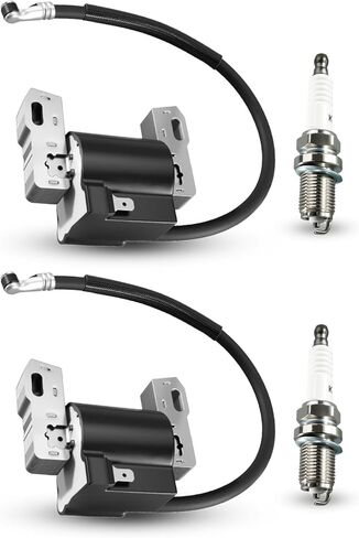 Ignition Coil with Spark Plug Fit for John Deere Z515E Z525E Z535M Z535R Ztrak Z425 Z435 Z445 EZtrak Lawn Tractors Mowers, Replace MIA12788 LG691060 MIA12346 M78543, 2PCS in Kuwait