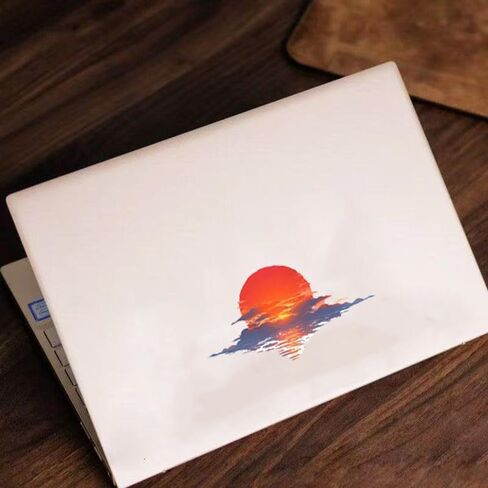Decorative Sunrise Ocean Sunset Decorative Decals, Red and Blue, Waterproof Vinyl, High Adhesion, for Car, Window, Laptop, 2 Pack#A-105 in Saudi Arabia