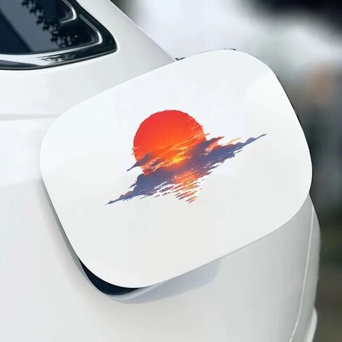 Decorative Sunrise Ocean Sunset Decorative Decals, Red and Blue, Waterproof Vinyl, High Adhesion, for Car, Window, Laptop, 2 Pack#A-105 in Saudi Arabia