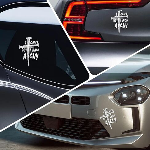 I Cant But I Know A Guy Car Decal,Religious Belief Jesus Car Decal Cross Decals for Cars for Window/Bumper,Universal Self-Adhesive Jesus Stickers for Cars Accessories in Kuwait