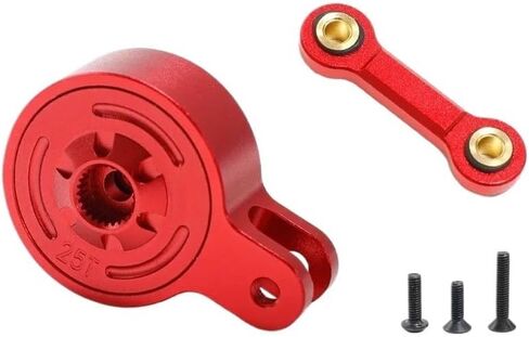 Metal Servo Saver with Fixed Link 23T 25T for ARRMA 1/10 3S 4S Big Rock Granite KRATON Outcast SENTON 1/8 Mojave Typhon Vendetta(25T Red) in Kuwait