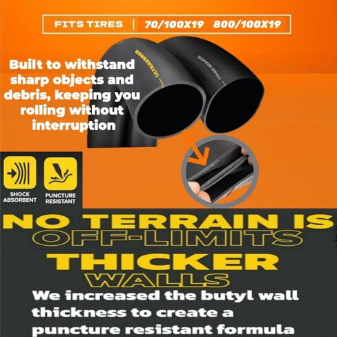70/100-19 80/100-19 2.75/3.00-19 3.00-19 Electric Dirt Bike Inner Tube Heavy Duty - 2.1 mm Thickness for Surron Light Bee X mx3/r mx4 Talaria UltraBee EridePro X160/X260 CRF 100F 125FB 150F 450R in Saudi Arabia