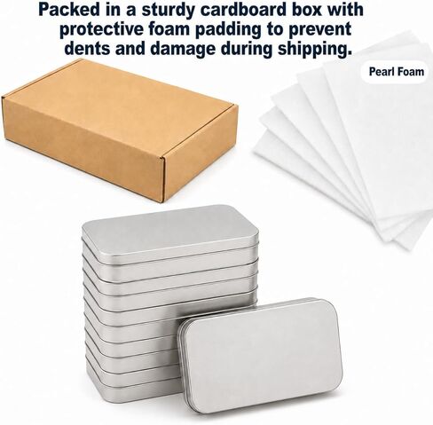 Two Sizes Metal Hinged Tin Boxes Set, 12 Pack Silver Storage Containers (6 Small 3.7x2.3x0.8 in + 6 Large 4.5x3.3x0.9 in) with Kraft Labels & 2 Pens for Crafts, Herbs, Jewelry, Travela in Saudi Arabia