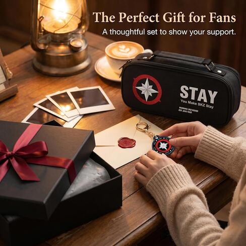 Stray Merch Large Pencil Case, Aesthetic Pen Bag with Keychain, Zipper Stationery Organizer Pouch in Saudi Arabia