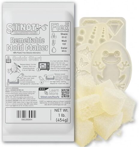 Remeltable Silicone Mold Making Kit 16oz. - Translucent - Easier Than Silicone Mold Maker. Reuse 35x, Non-Toxic, Food-Contact Safe for Plaster, Resin, Epoxy, Wax & Soap Mold in Saudi Arabia