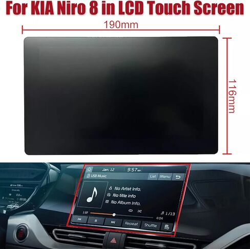 شاشة LCD مقاس 8 بوصات بديلة لشاشة اللمس لكيا نيرو سبورتاج تيلورايد، لسيارة Hyundai Santa FE Tucson III MK3 2019-2020 وراديو الملاحة - استبدال LA080WV9 in Kuwait