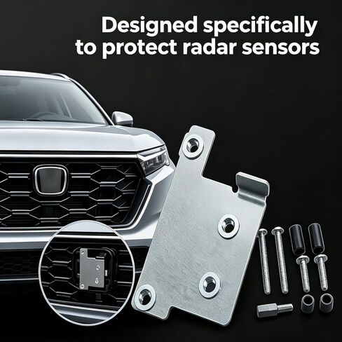 Front Radar Sensor Anti-Theft Protector Cover Compatible with 2023 2024 2025 2026 Honda Pilot CR-V Accord Heavy Duty Steel Security Guard with One-Way Tamper Proof Screws in Kuwait