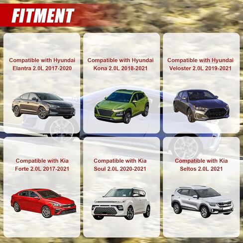 عمود الحدبات العادم SecosAutoparts متوافق مع Hyundai Elantra Veloster Kona، مناسب لكيا فورتي سول Seltos 2017-2021 2.0L # 24200-2E074 24200-2E084 in Kuwait
