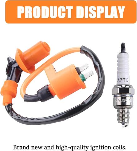 High Ignition Coil Spark Plug for GY6 50cc 110cc 125cc 150cc 4-stroke Engines Scooters ATVs Go Karts Mopeds Quad Pit Bikes Dirt Bikes (Orange) in Saudi Arabia