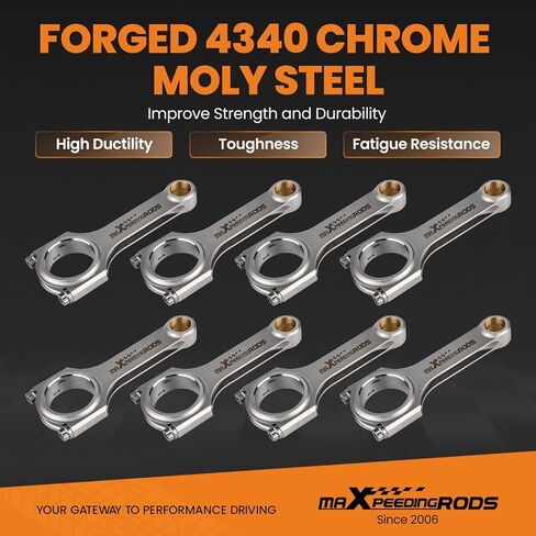 maXpeedingrods 8PCS Forged 4340 Connecting Rods for Motors/GMC/Chevrolet - LS-Series V8 engine TUV in Kuwait