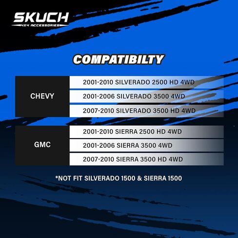 قضيب ربط عالي التحمل 0–6 بوصة قابل للتعديل لـ 2001-2010 Chevy Silverado & GMC Sierra 2500HD 3500HD 4WD - ترقية التوجيه الأمامي للشاحنات المرفوعة in Saudi Arabia