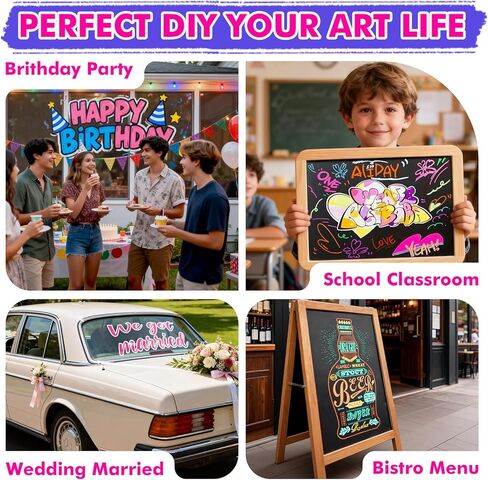 GOTIDEAL 10mm Window Markers,Chalk Markers for Blackboard,Washable Car Marker for Chalkboard,Glass Mirror, Jumbo Thick Tip Window paint markers Erasable for Wedding Married Painting,Menus(8 Colors in Saudi Arabia