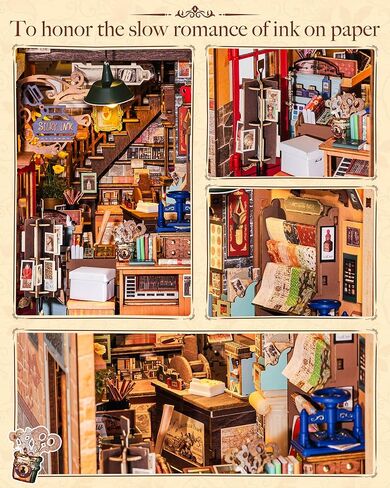 Rolife 3D لغز خشبي كتاب زاوية الحكمة متجر القرطاسية، إدراج كتاب تحت عنوان الزخرفية، مجموعة DIY الإبداعية لمحبي القرطاسية وأرفف الكتب in Kuwait