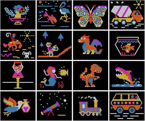 Refill Sheets Compatible with Lite Brite Super Bright HD - 16 Pack Assorted #1 in Saudi Arabia