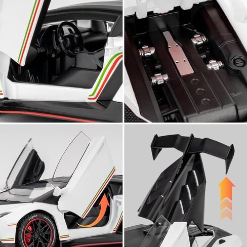 Compatible for Lambo Veneno Remote Control Car Toy, 2.4GHz RC Drift Car with Sound and Light, 1:24 Scale Electric Sport Racing Hobby RC Model Cars White in Saudi Arabia
