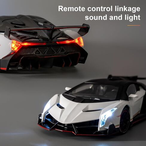 Compatible for Lambo Veneno Remote Control Car Toy, 2.4GHz RC Drift Car with Sound and Light, 1:24 Scale Electric Sport Racing Hobby RC Model Cars White in Saudi Arabia