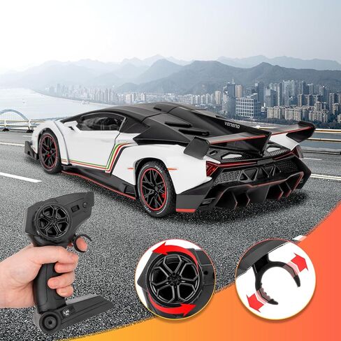 Compatible for Lambo Veneno Remote Control Car Toy, 2.4GHz RC Drift Car with Sound and Light, 1:24 Scale Electric Sport Racing Hobby RC Model Cars White in Saudi Arabia