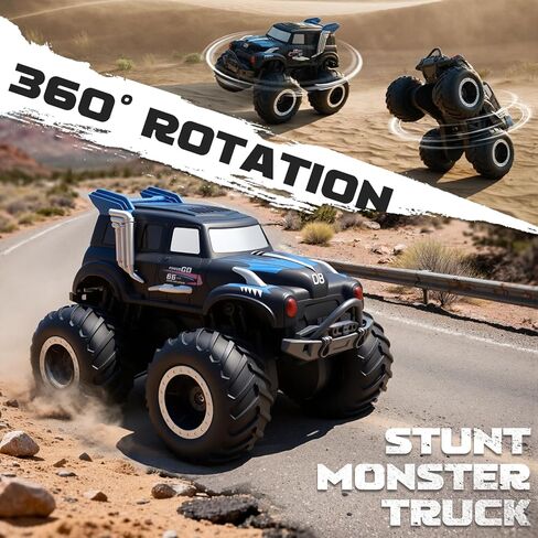 Snugzy Amphibious Monster Truck Toys 1:20 Scale Remote Control Cars with 360° Rotation 4WD All Terrain RC Truck Car Toys Gifts for Kids Boys Girls 4-7 in Saudi Arabia