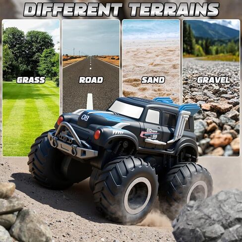 Snugzy Amphibious Monster Truck Toys 1:20 Scale Remote Control Cars with 360° Rotation 4WD All Terrain RC Truck Car Toys Gifts for Kids Boys Girls 4-7 in Saudi Arabia