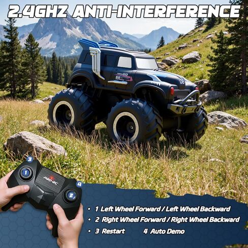 Snugzy Amphibious Monster Truck Toys 1:20 Scale Remote Control Cars with 360° Rotation 4WD All Terrain RC Truck Car Toys Gifts for Kids Boys Girls 4-7 in Saudi Arabia