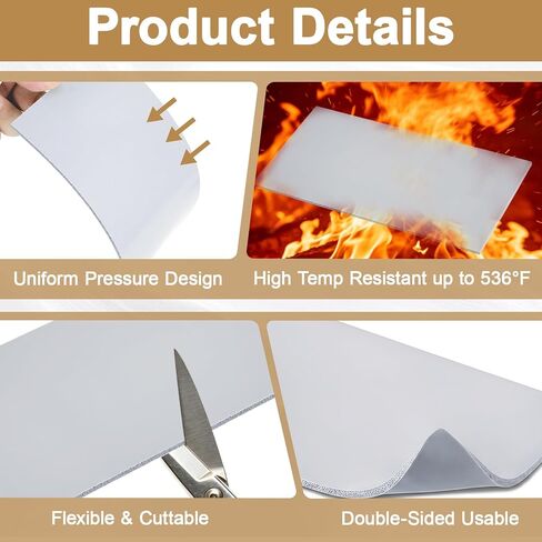 3 Pcs Silicone Heat Press Pad, 1/8" X 4" X 8" Double Sided Foam Mat for Hat HTV Transfer Vinyl DIY Crafts (Grey) in Saudi Arabia