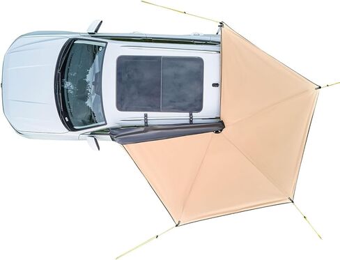 270-Degree Vehicle Awning - 52 sq.ft Waterproof UV50+ Car Side Shelter with Carry Bag for SUVs, Vans, and Trucks - All-Weather Free-Standing Overland Camping Awning in Kuwait