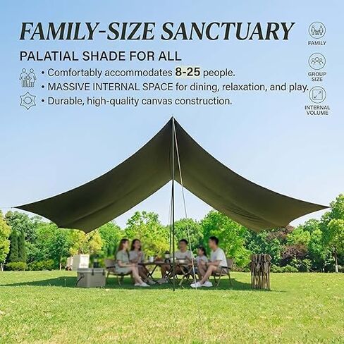 Heavy Duty Waterproof Camping Tarp – Multi-Function Car Awning, Tailgate Shade Shelter, Hammock Rain Fly, Lightweight Backpacking Tarp, Outdoor Sun Canopy for SUV, Truck Camping & Overlanding in Saudi Arabia