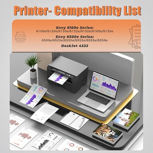 68 خرطوشة حبر لحبر Envy 6555e 6155e متوافقة مع HP68 Ink 68e 68XL مجموعة خراطيش حبر بديلة للاستخدام مع Envy 6552e 6152e 6558e 6552 e 6555 e 6500 e 6100 e (1 أسود، 1 ثلاثي الألوان) in Kuwait
