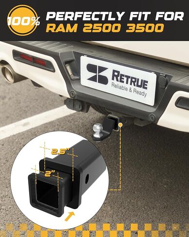 RETRUE 2.5 to 2 Inch Hitch Reducer Fit for Dodge Ram 2500 3500 2013-2024, 2-1/2 to 2 Inch Hitch Receiver Adapter Sleeve for Ram in Kuwait