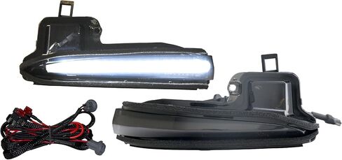 USR 16-21 Tacoma Mirror Signal Lights - Smoke Mirror Turning Signal Lamp Pair Compatible with 2016-2021 Toyota Tacoma (SWITCHBACK White/Amber, BRIGHTEST LED Output on the market + DRL Relay Wire) in Kuwait