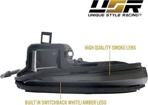 USR 16-21 Tacoma Mirror Signal Lights - Smoke Mirror Turning Signal Lamp Pair Compatible with 2016-2021 Toyota Tacoma (SWITCHBACK White/Amber, BRIGHTEST LED Output on the market + DRL Relay Wire) in Kuwait