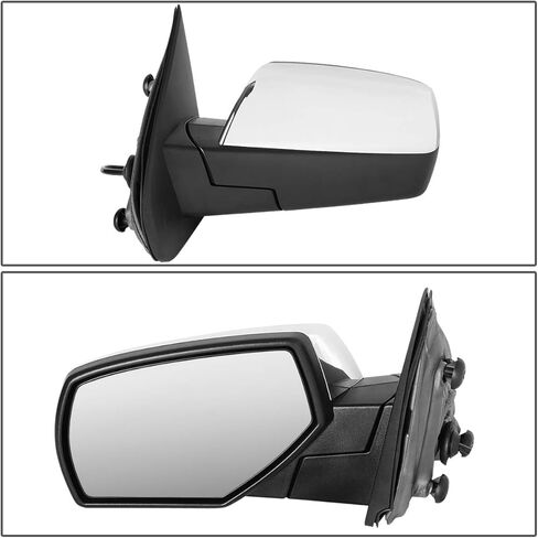 Auto Dynasty Left Driver Side Chrome Power Heated w/Puddle Light Rear View Mirror Compatible with Chevy Silverado GMC Sierra 14-18 in Kuwait