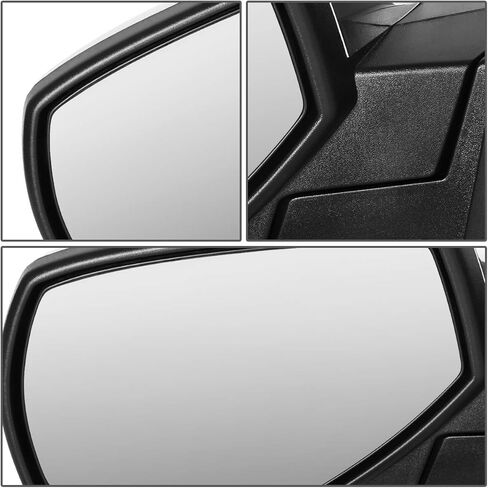 Auto Dynasty Left Driver Side Chrome Power Heated w/Puddle Light Rear View Mirror Compatible with Chevy Silverado GMC Sierra 14-18 in Kuwait
