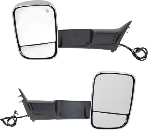 Garage-Pro Driver & Passenger Side Power Heated Towing Mirrors for Ram 2500 3500 2013-2018 Power Fold, Signal Light, Memory, Puddle Lamp, Chrome Glass, Towing Package, Blind Spot Mirrors 2 Pack in Kuwait