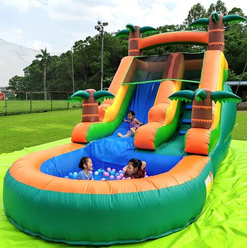 21FT(L) Commercial Water Slide for Adults Kids, 100% Heavy Duty PVC Inflatable Water Slide Backyard w/ 950W Blower, Family Size Pool for Outdoor Party, 21x11x12ft, 500lbs Capacity, Fast Drainage in Saudi Arabia
