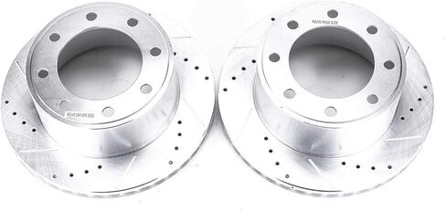 PowerStop Evolution Rear Brake Rotors For Ford F-250 Super Duty 2005-12 | Ford F-350 Super Duty 2005-12 - Drilled and Slotted Performance Disc Rotors Upgrade, AR85116XPR in Kuwait
