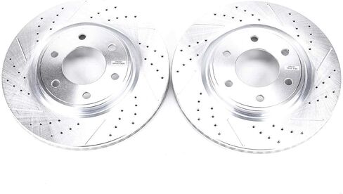 PowerStop Evolution Front Brake Rotors For INFINITI QX56 2008-10 |Nissan Armada 2007-15 |TITAN 2008-15 |TITAN 2017-24 - Drilled and Slotted Performance Disc Rotors Upgrade, JBR1199XPR in Kuwait
