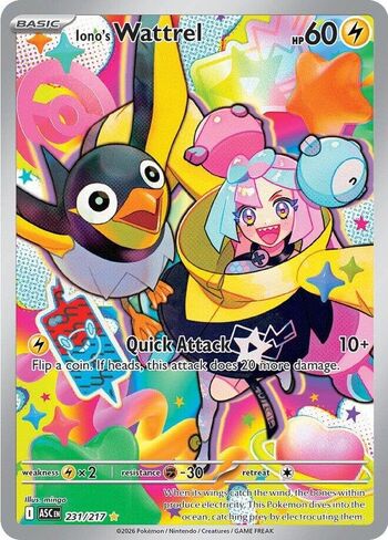 Pokemon - Iono's Wattrel 231/217 - Ascended Heroes - Illustration Rare - Foil - Single Card in Kuwait