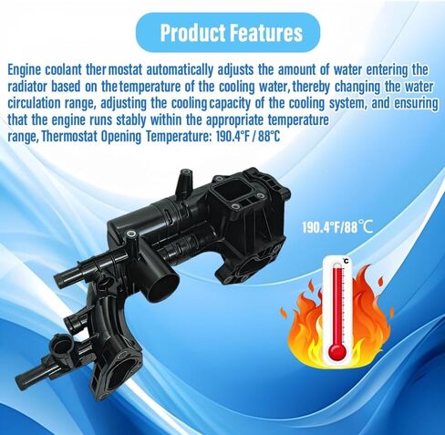 256223CAA0 Engine Coolant Thermostat Housing Compatible with Kia Sorento 2014-2017 Compatible with Hyundai Santa Fe XL 2010-2017 Replace OE# 256223CAA0,256203CAA0,256213CAA0 in Saudi Arabia