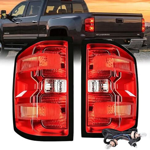 2PCS Red Tail Lights Assembly Rear Brake Lamp w/Bulb and Wiring Harness For 2003 Chevy Silverado 1500 1500HD 2500 2500HD, 2004-2006 Silverado 1500 1500HD 2500 2500HD 3500, 2007 Silverado Classic in Saudi Arabia
