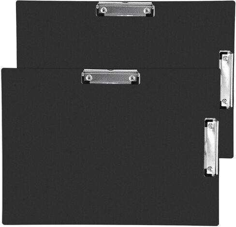 MAQUITA Construction Clipboard كبيرة الحافظة الثقيلة 11x17 بوصة 2 حزمة، تصميم مقطع مزدوج سوبر صعبة PP البلاستيك غير هشة للاستخدام المهني، أسود in Kuwait
