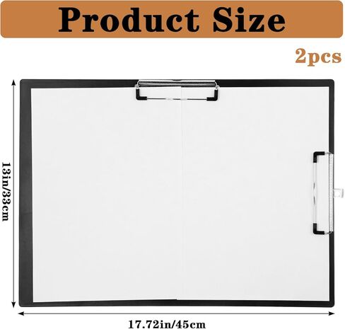 MAQUITA Construction Clipboard كبيرة الحافظة الثقيلة 11x17 بوصة 2 حزمة، تصميم مقطع مزدوج سوبر صعبة PP البلاستيك غير هشة للاستخدام المهني، أسود in Kuwait