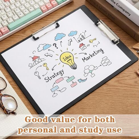 MAQUITA Construction Clipboard كبيرة الحافظة الثقيلة 11x17 بوصة 2 حزمة، تصميم مقطع مزدوج سوبر صعبة PP البلاستيك غير هشة للاستخدام المهني، أسود in Kuwait