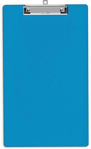 Legal Size Clipboard, 8.5 x 14 Blue Plastic Long Clip Board with Low Profile Clip, 9 x 15 in, Suitable for Legal Lawers and Business, Office Supply in Saudi Arabia