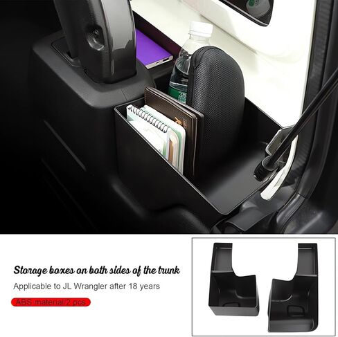 Trunk Rear Wheel Well Storage Organizers Compatible with 2018-2023 Jeep Wrangler JL, Rear Storage Bin Box Tray, 2Pack in Kuwait