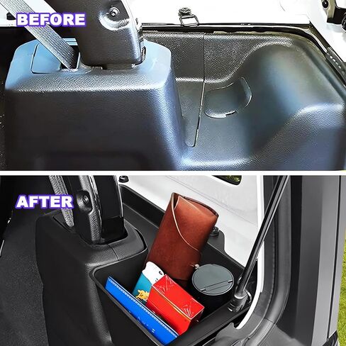 Trunk Rear Wheel Well Storage Organizers Compatible with 2018-2023 Jeep Wrangler JL, Rear Storage Bin Box Tray, 2Pack in Kuwait
