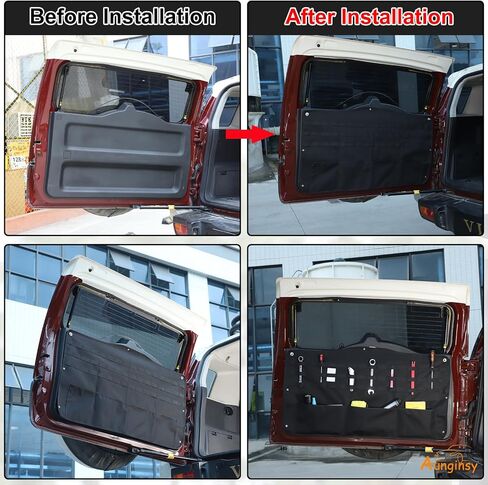 حقيبة تخزين الباب الخلفي من Aunginsy متوافقة مع Toyota FJ Cruiser 2007-2024 منظم صندوق الباب الخلفي ولوحة الباب الخلفي وجيوب تخزين معلقة وصندوق متعدد الأقسام وملحقات توسيع من قماش أكسفورد in Kuwait