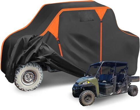 X AUTOHAUX UTV Cover for Polaris for Ranger 570 2014-2017 Waterproof Side by Side Cover Outdoor Sun Rain Storage Protection 210D-PU Black 280x145x188cm/110.24x57.09x74.02in in Kuwait