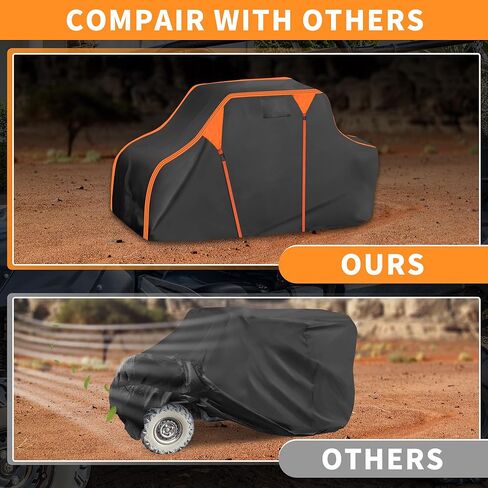 X AUTOHAUX UTV Cover for Polaris for Ranger 570 2014-2017 Waterproof Side by Side Cover Outdoor Sun Rain Storage Protection 210D-PU Black 280x145x188cm/110.24x57.09x74.02in in Kuwait